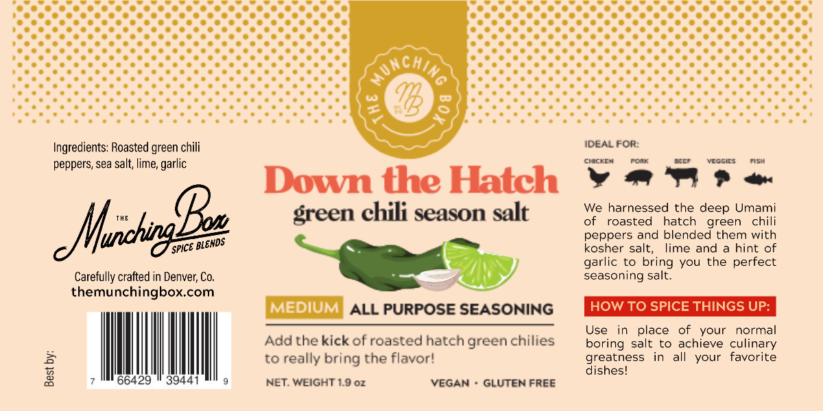 Urimelig Cafe indebære Down the Hatch (Green Chili Salt) – The Munching Box