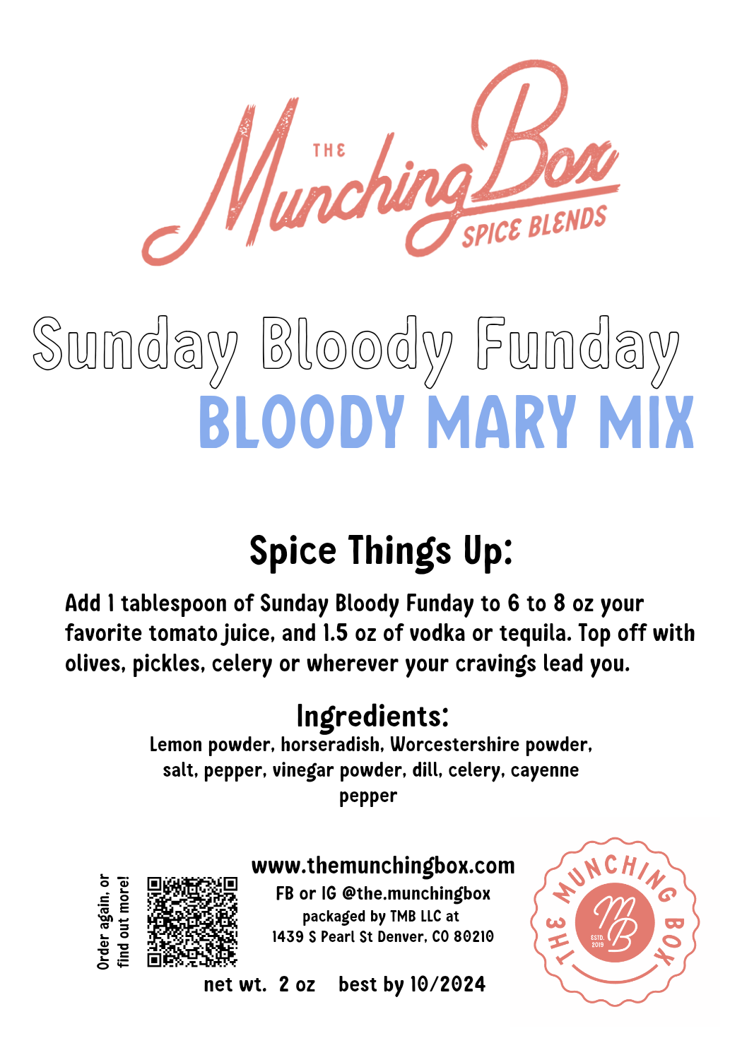Sunday Bloody Funday (Bloody Mary Mix)
